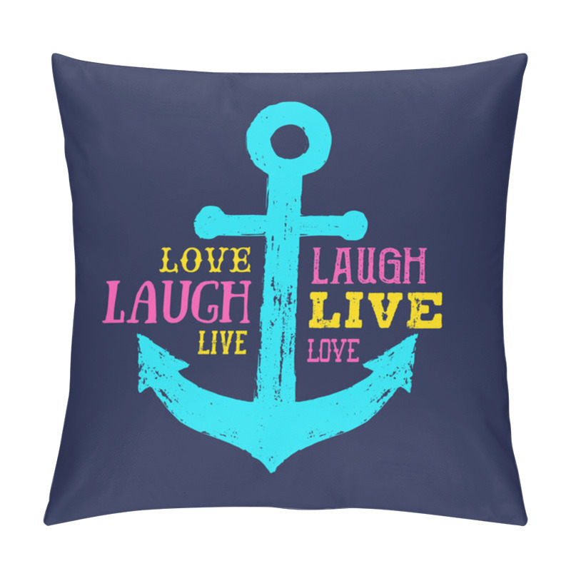 Personality  Memphis Style Badge With A Hand Drawn Anchor Vector Illustration. Pillow Covers