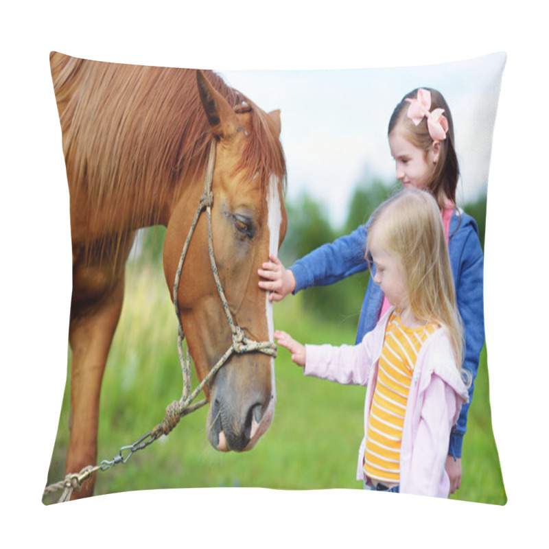 Personality  Sisters Petting Horse  Pillow Covers