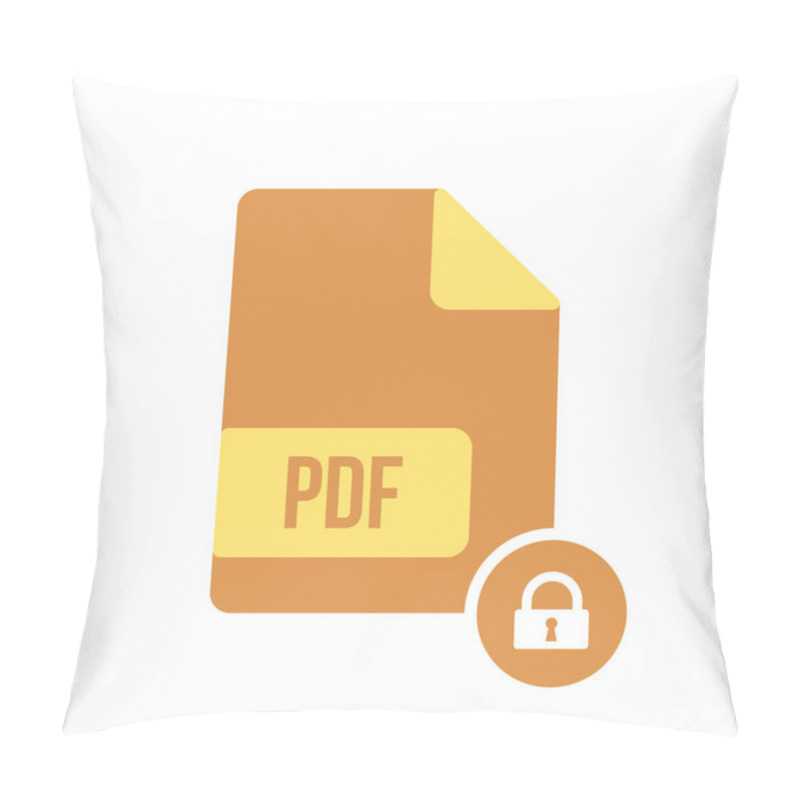 Personality  PDF Document Icon, Pdf Extension, File Format Icon With Padlock Sign. PDF Document Icon And Security, Protection, Privacy Symbol Pillow Covers