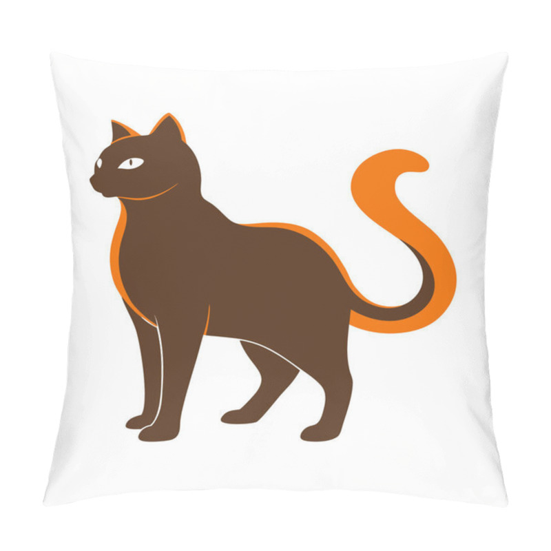 Personality  Cat Vector Illustration Showcasing A Stylized And Playful Design Of A Cat, Ideal For Pet-related Projects, Animal Graphics, And Playful Decor In Various Creative Applications Pillow Covers