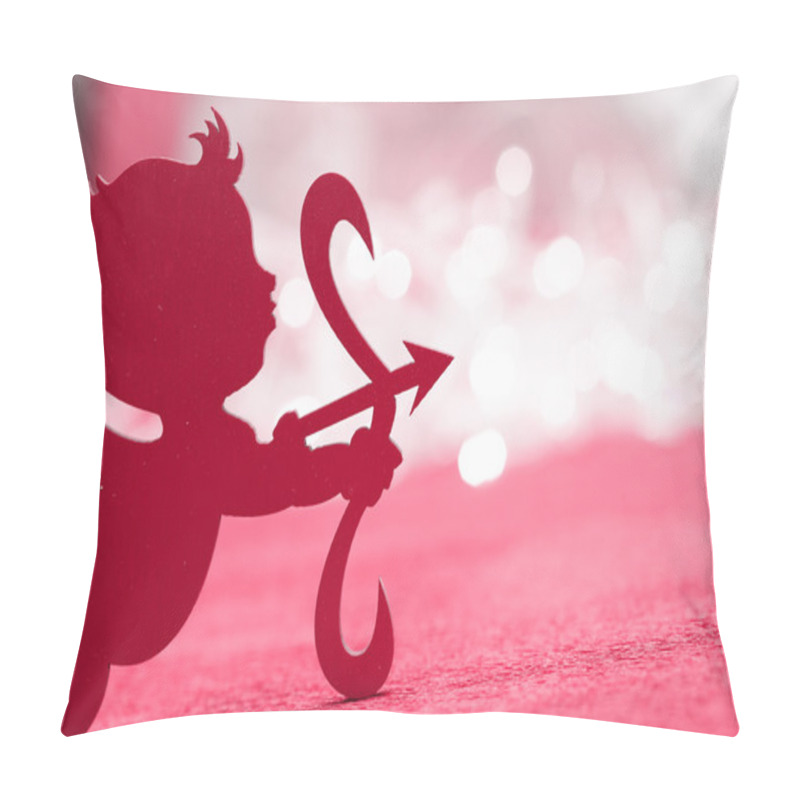 Personality  Cupid On Red Background Pillow Covers