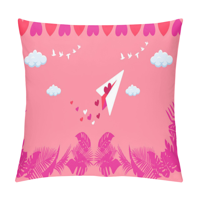 Personality  Happy Valentine's Day Banner ,with Flower And Decoration Pillow Covers