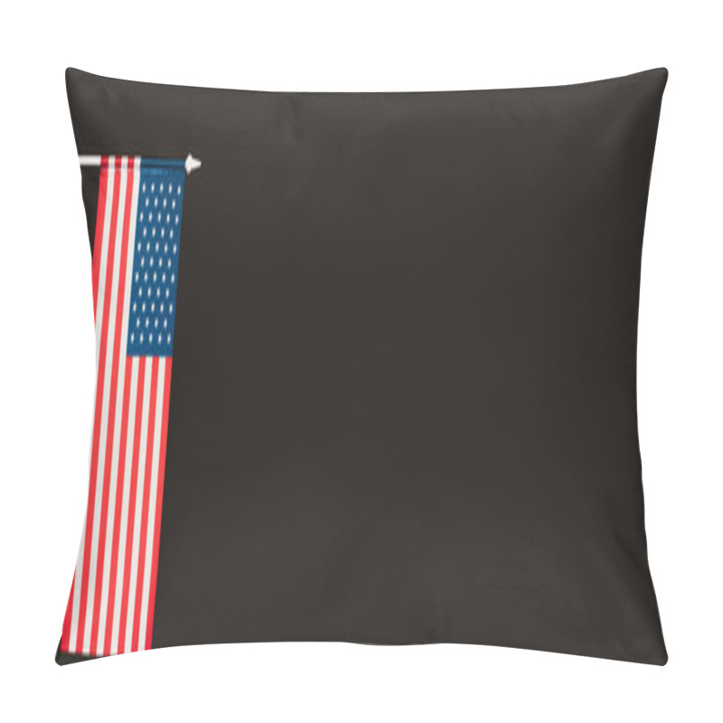 Personality  Flag Of America With Stars And Stripes Isolated On Black, Banner Pillow Covers