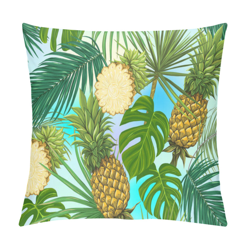 Personality  Seamless Pattern, Background With Tropical Plants Pillow Covers