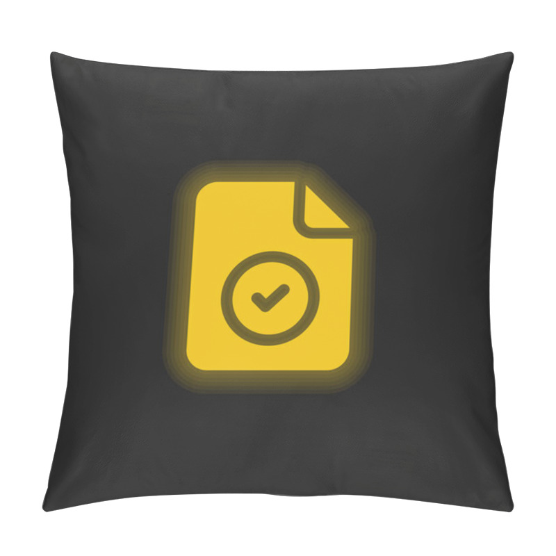 Personality  Accepted Yellow Glowing Neon Icon Pillow Covers