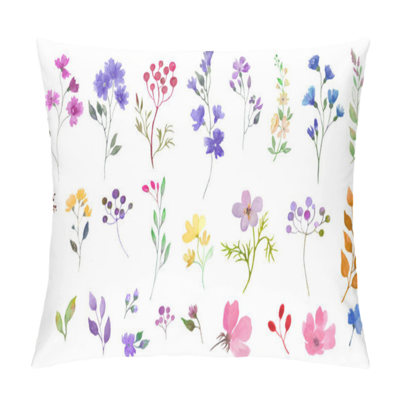 Personality  Watercolor Floral Set. Hand Drwing Illustration Isolated On White Background. Vector EPS. Pillow Covers