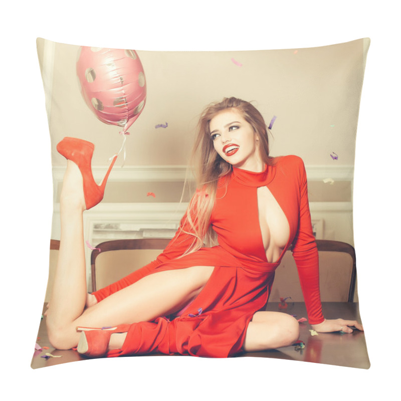 Personality  Girl With Balloon Pillow Covers