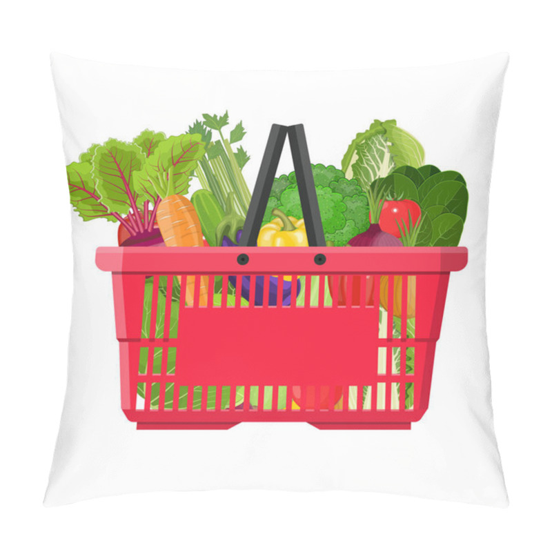 Personality  Full Basket With Different Healthy Food. Pillow Covers