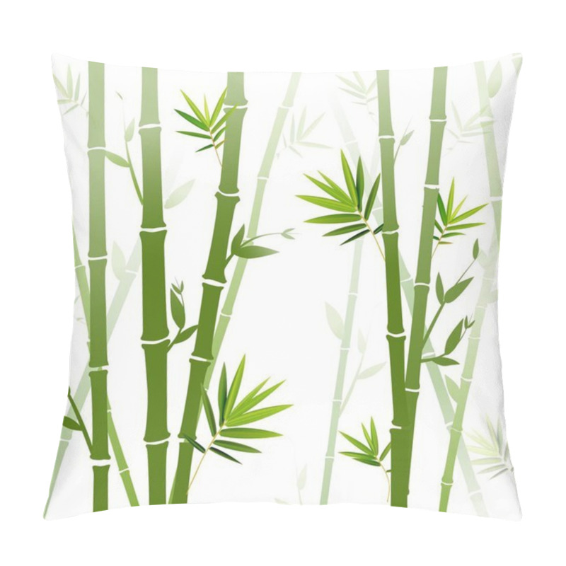 Personality  Vector Background With Green Bamboo Stems (seamless Bamboo Background, Bamboo Vector Illustration, Silhouette Of Bamboo Trees Background) Pillow Covers