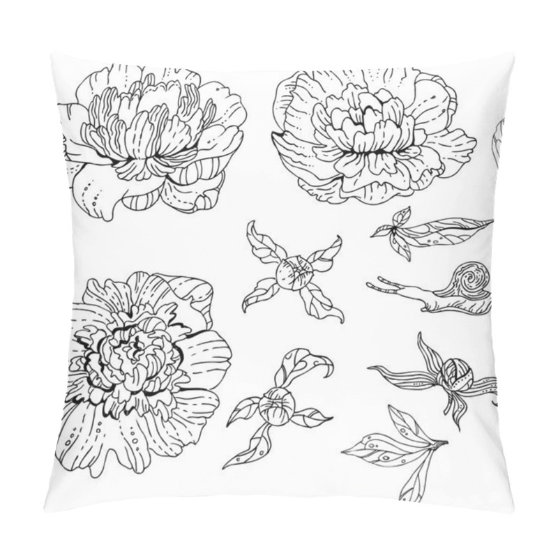 Personality  Vector Set Of Doodle Flowers Pillow Covers