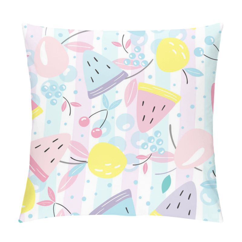 Personality  Seamless Pattern With Cute Fruits Vector Illustration Pillow Covers