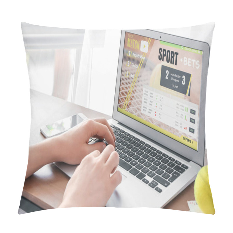 Personality  Man Placing Sports Bet At Home Pillow Covers