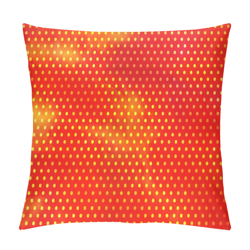 Personality  Seamless Pattern With Yellow Polka Dots On A Tile Silky Red Background Pillow Covers