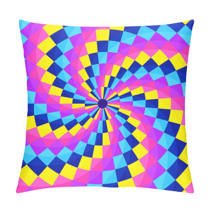 Personality  Abstract Geometic Background, Festive Pattern With Different Shapes In Spiral. Bright And Vivid Colors Of 80s, 90s Neon Style. Vector Illustration For Parties And Posters. Pillow Covers