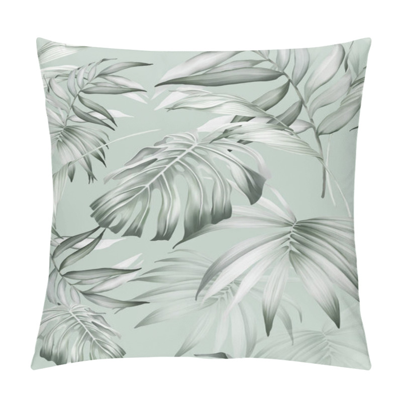 Personality  Tropical Leaves Seamless Pattern. Exotic Jungle Wallpaper. Pillow Covers