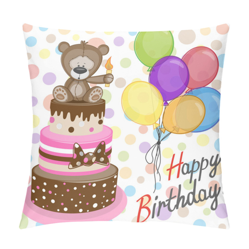 Personality  Bear With Baloons Pillow Covers