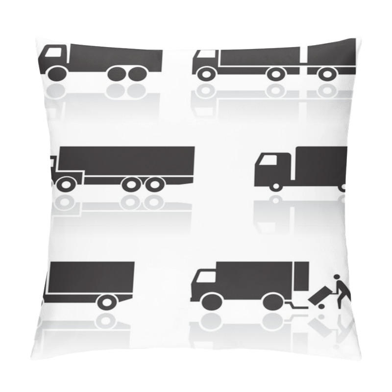 Personality  Truck Or Van Symbol Vector Set. Pillow Covers