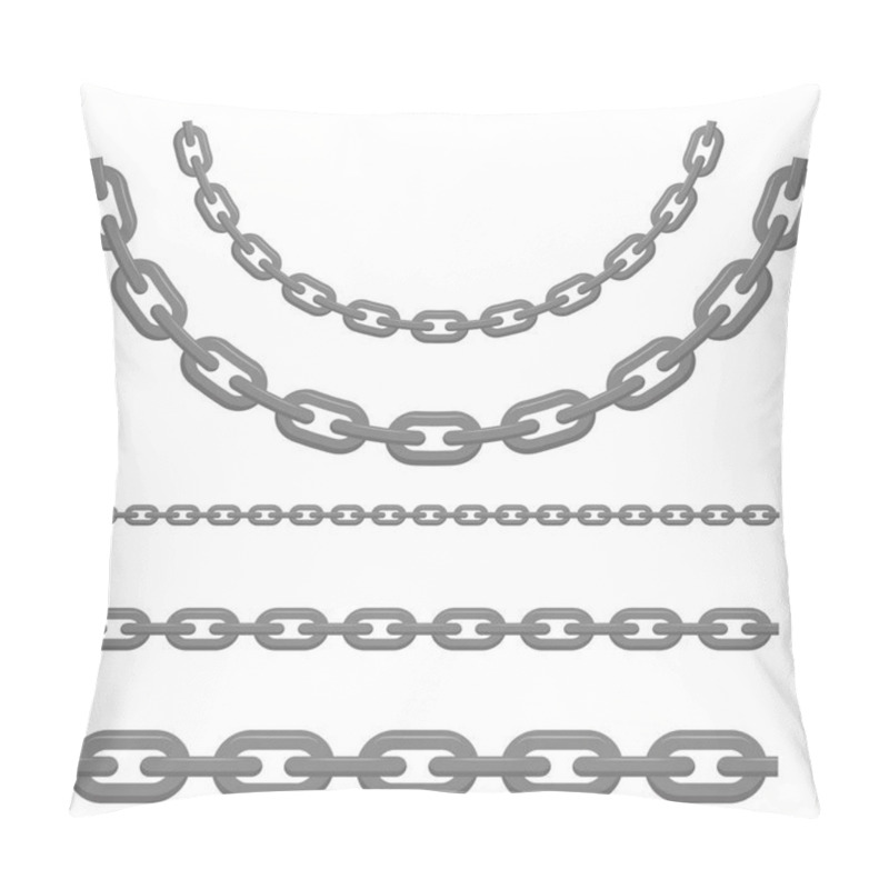 Personality  Set Of Different Chains. Vector Illustration. Isolated. Pillow Covers