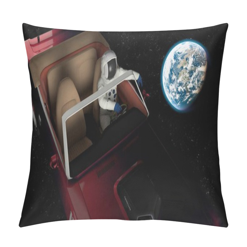 Personality  The Car Image In Space 3D Illustration Pillow Covers