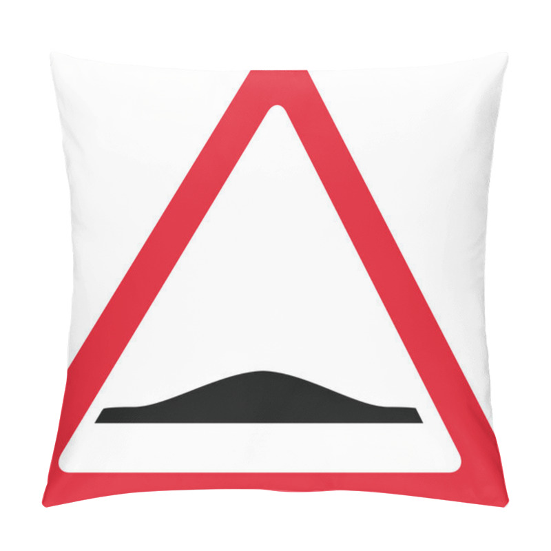 Personality  Speed Bump Road Red Triangle Sign Pillow Covers