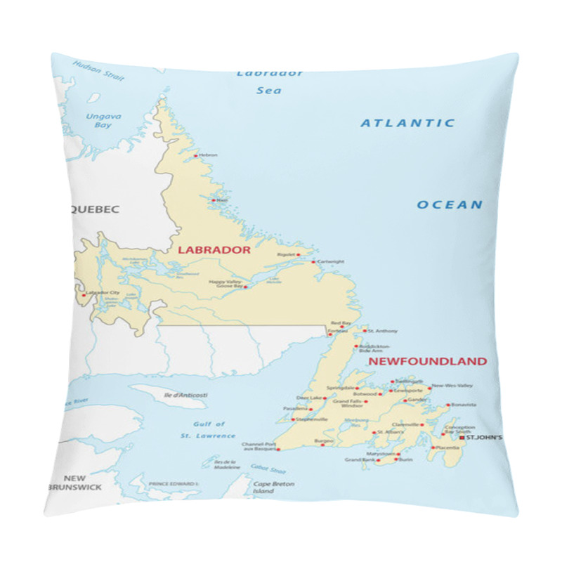 Personality  Newfoundland And Labrador Map Pillow Covers