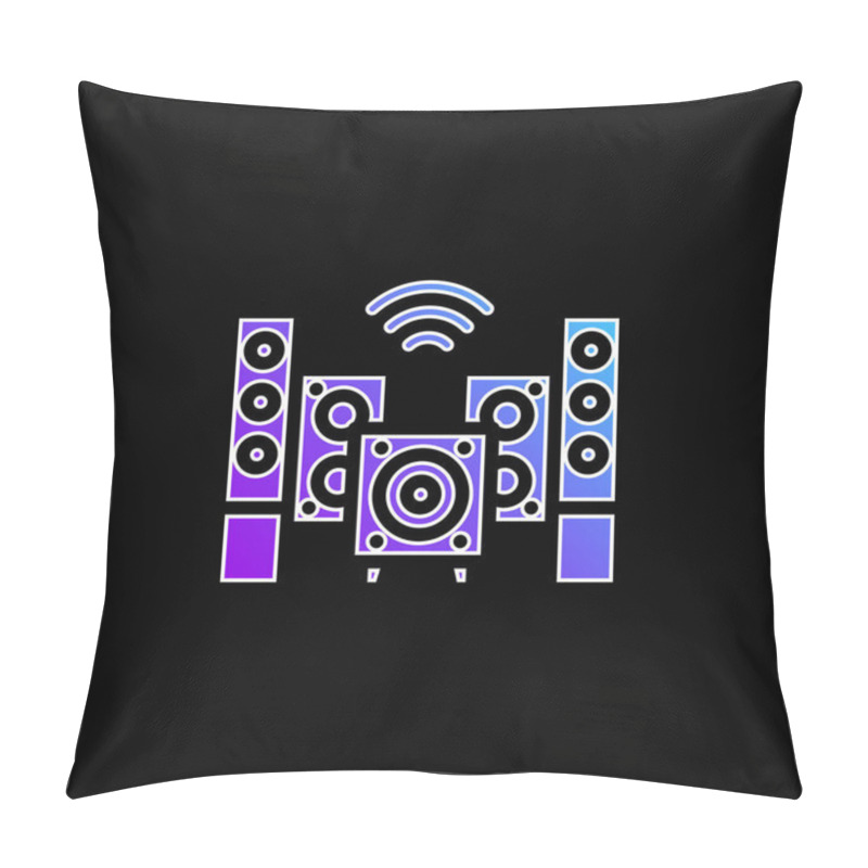 Personality  Audio Blue Gradient Vector Icon Pillow Covers