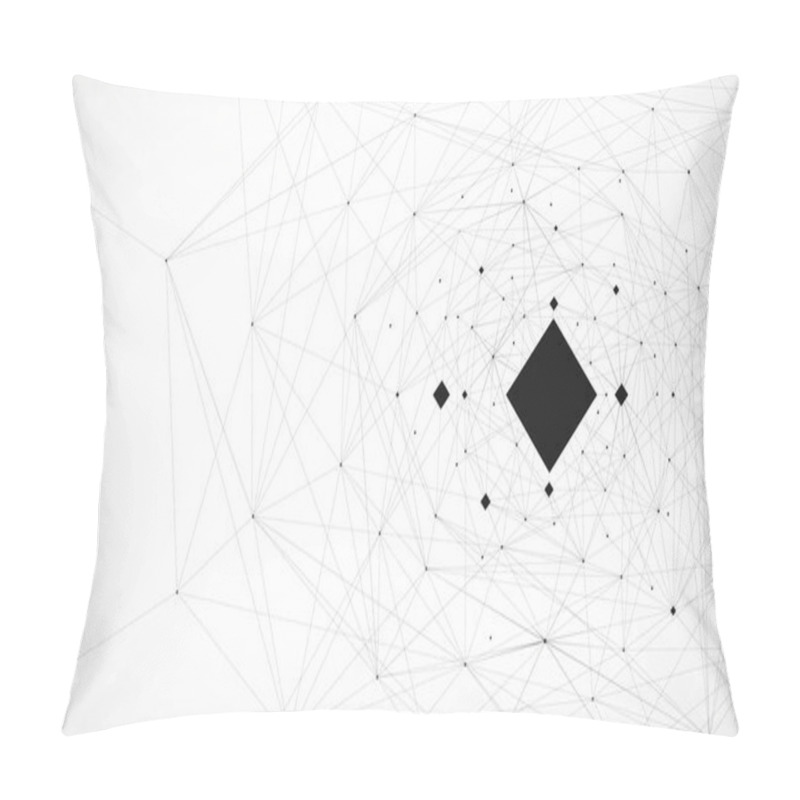 Personality  Black And White Background, Lines And Connection Vector Illustration Pillow Covers