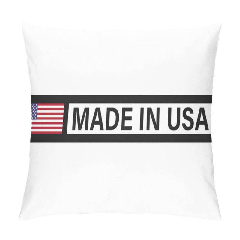 Personality  American Flag And Made In The USA Label, Product Emblem, Logo Design Pillow Covers