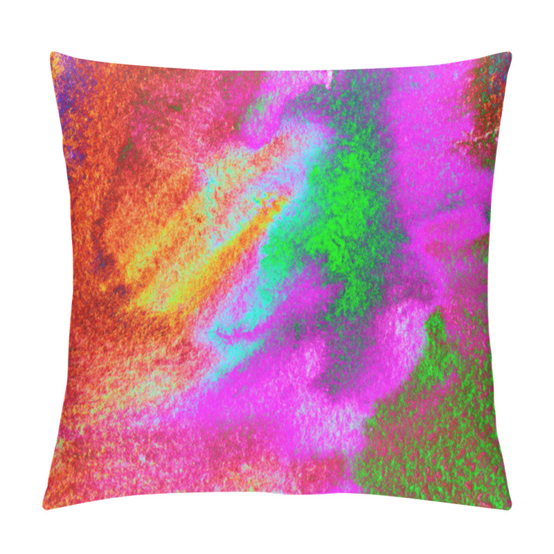 Personality  Red Violet Green Blue Fluorescent On Textured Paper Background. Grunge Vibrant Painting Effect  Pattern. Raster Illustration With Space For Text, For Media Advertising Website Fashion Concept Design Pillow Covers