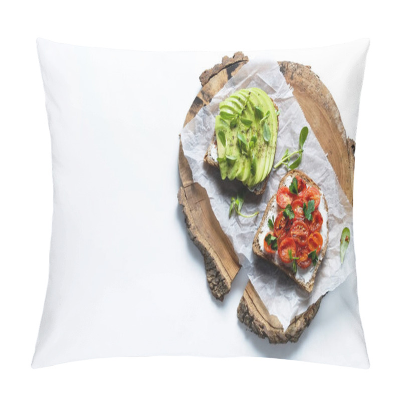 Personality  Clean Eating Concept. Sandwich With Organic Ingredients. Pillow Covers