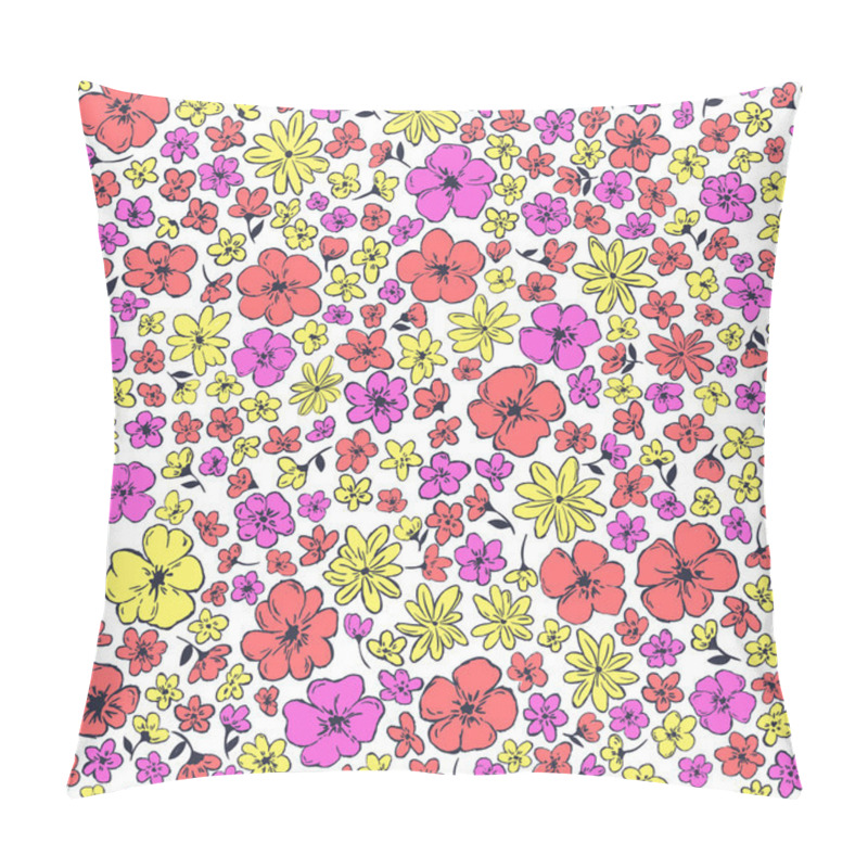 Personality  Vector Seamless Cute Hand Drawn Naive Little Ditsy Pattern Pillow Covers