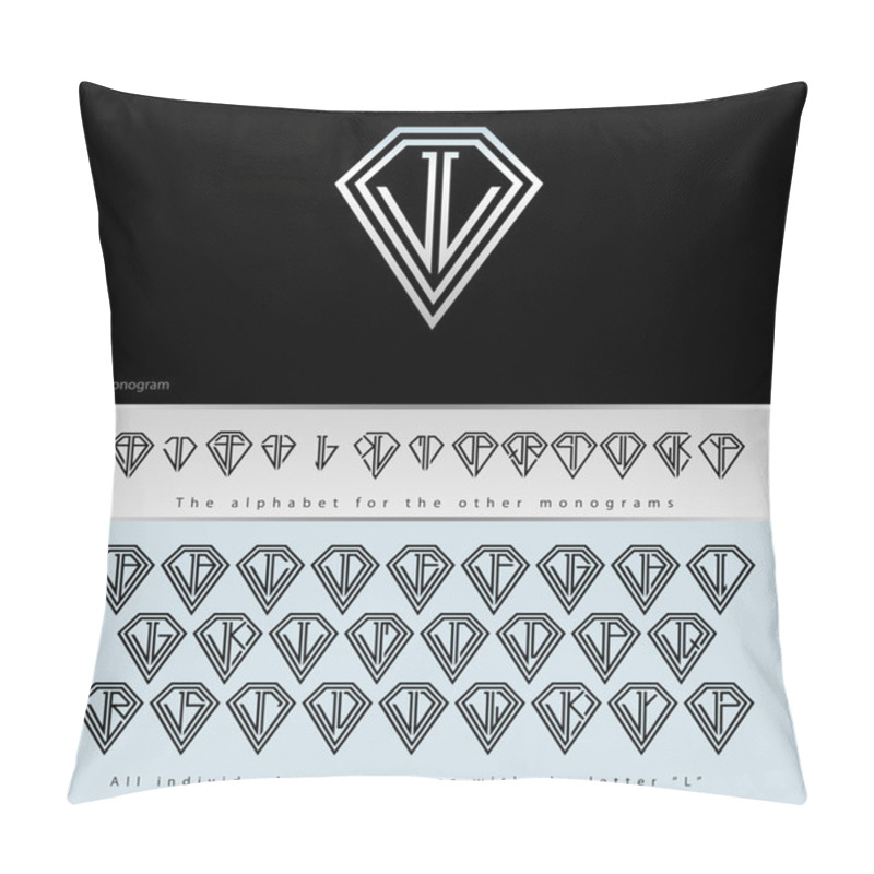 Personality  Monogram Design With Letter L ( Diamond ) Pillow Covers