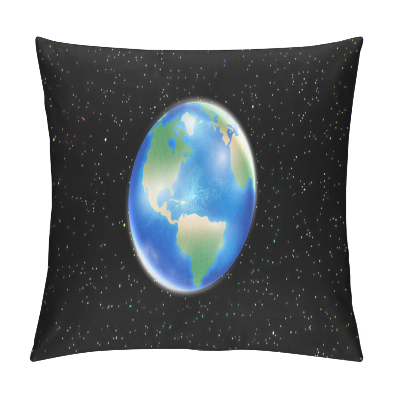 Personality  Planet Earth Globe With Space Star Background Pillow Covers