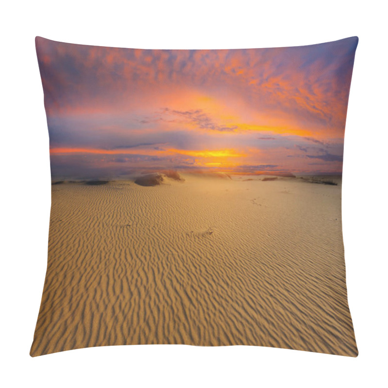 Personality  Dry Sandy Desert Scene At The Sunset Pillow Covers