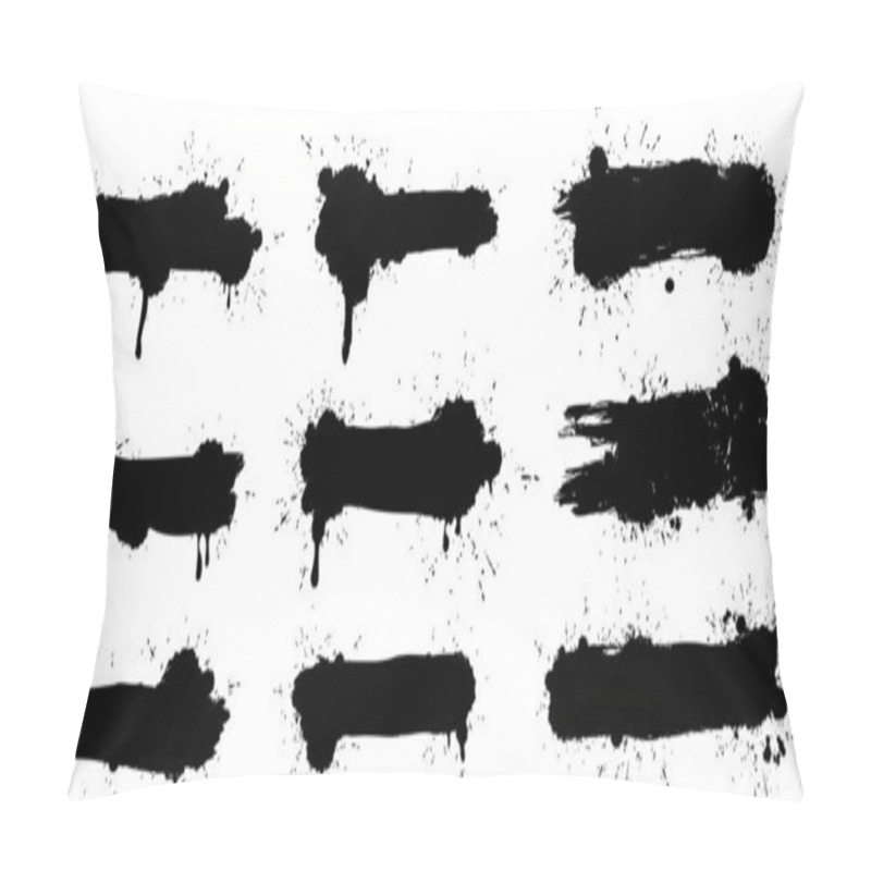 Personality  Vector Paintbrush Set,  Brush Strokes Templates. Grunge Design  Pillow Covers