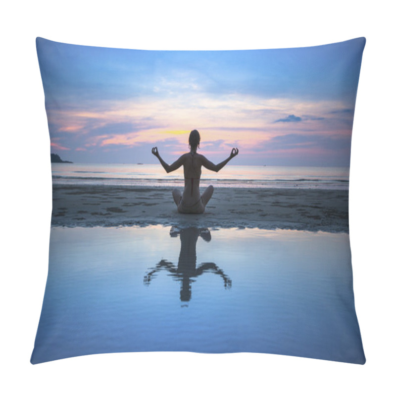 Personality  Silhouette Of Yoga Woman Pillow Covers