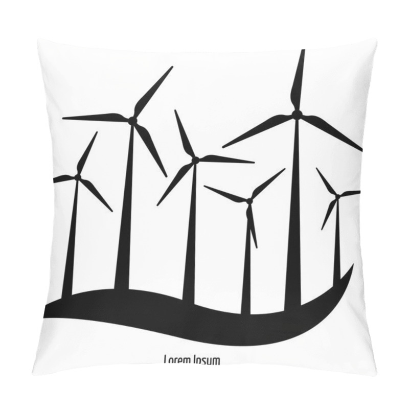 Personality  Wind Turbine Vector Illustration. Windmill. Wind Turbine Landscape Illustration. Pillow Covers