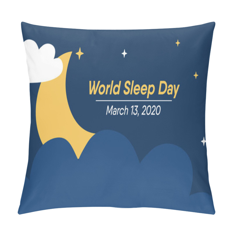 Personality  Vector Illustration On The Theme Of World Sleep Day Observed On March 13th Pillow Covers