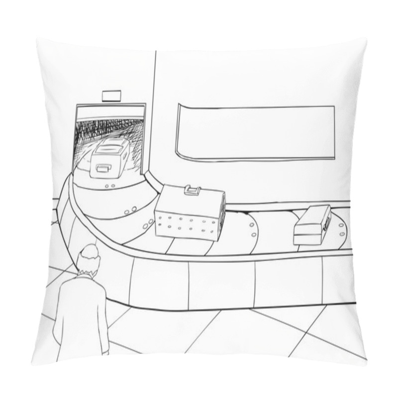 Personality  Outline Of Man With Baggage Pillow Covers