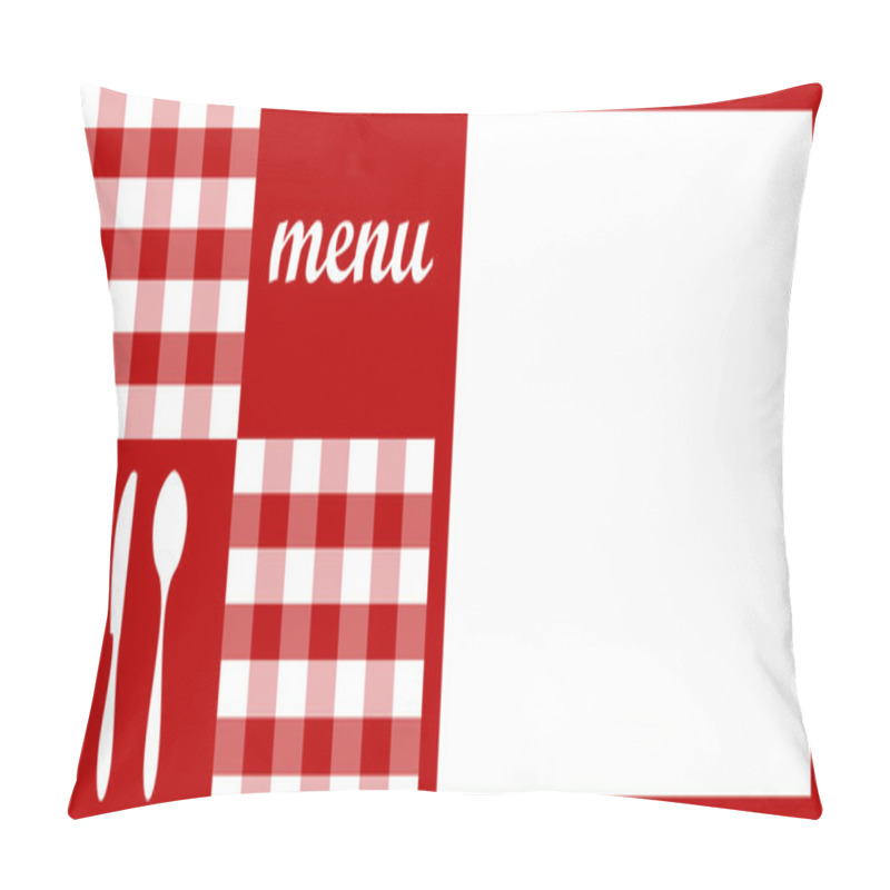 Personality  Menu Design. Red Tablecloth. Pillow Covers