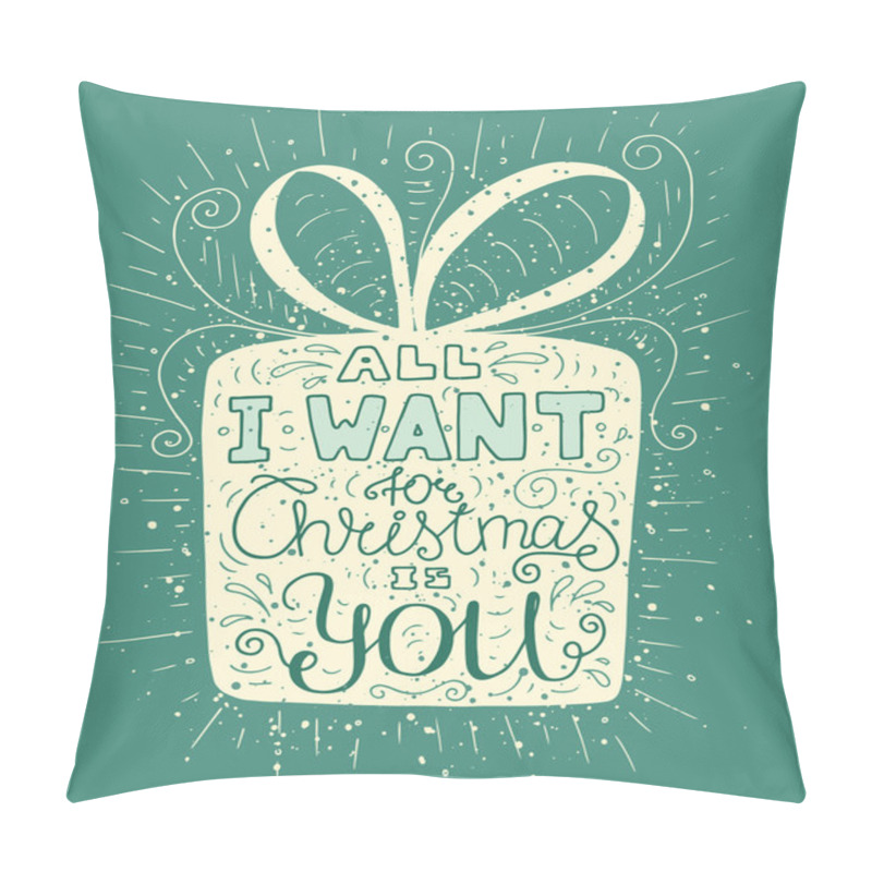 Personality   Typography Poster With Gift Box Pillow Covers