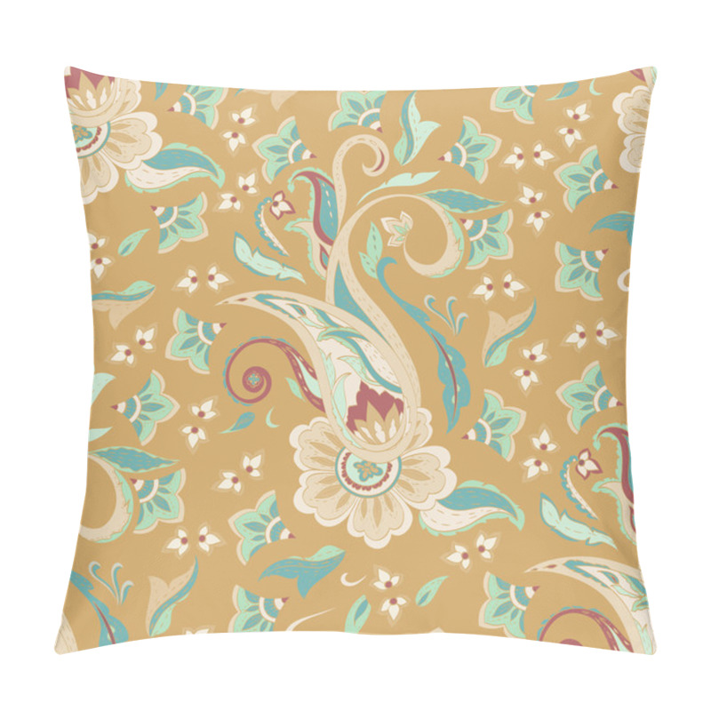 Personality  Hand-drawn Paisley Pattern. Ethnic Design. Seamless Background  Pillow Covers