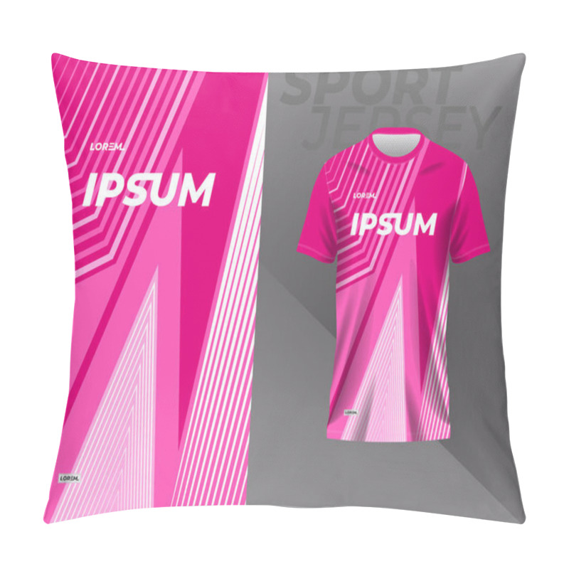 Personality  Pink Sport Jersey Mockup Template Design For Football, Racing, Gaming, Motocross, Cycling, Running Pillow Covers