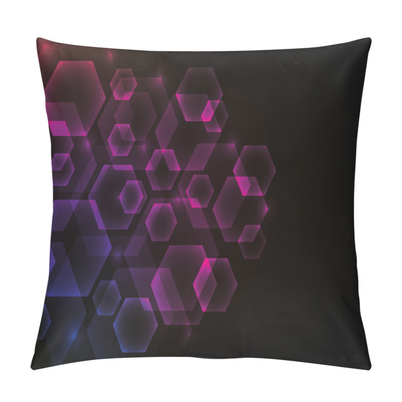 Personality  Glowing Abstract Background With Hexagons Pillow Covers