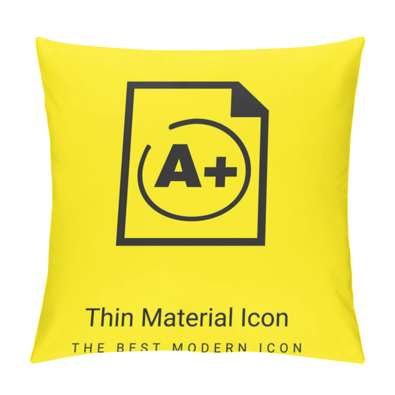 Personality  A Plus Best Test Result Minimal Bright Yellow Material Icon Pillow Covers