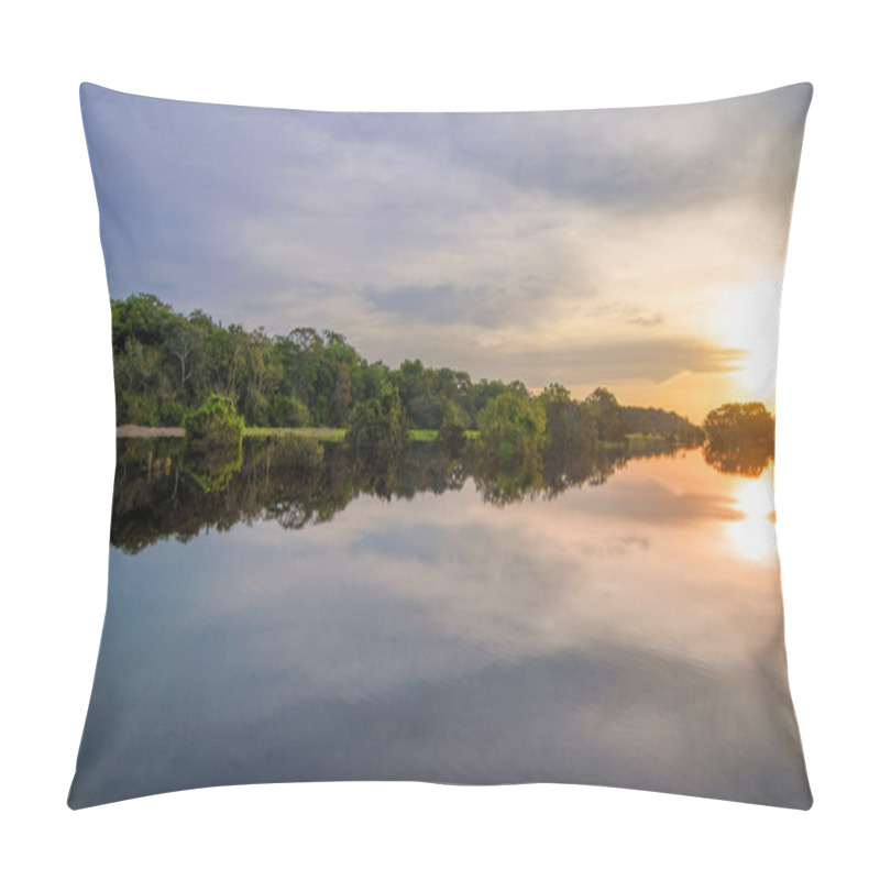 Personality  River In The Amazon Rainforest At Dusk, Peru, South America  Pillow Covers