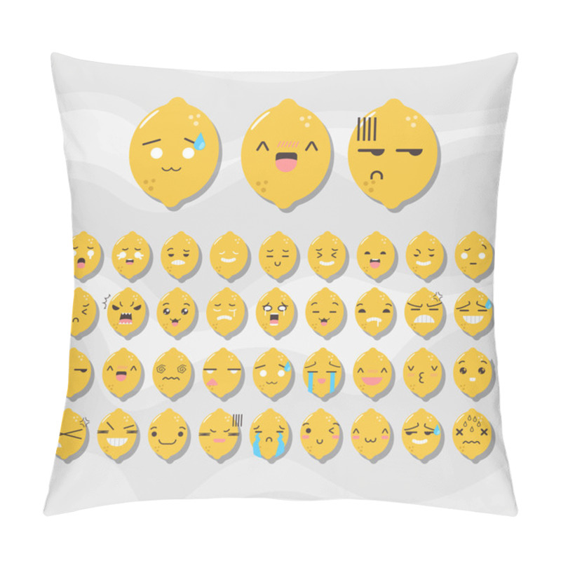 Personality  Set Of Cute Lemon Emoticons Pillow Covers