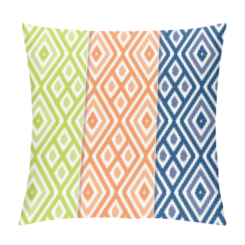 Personality  Set Of 3 Seamless Diamond Ikat Patterns Pillow Covers