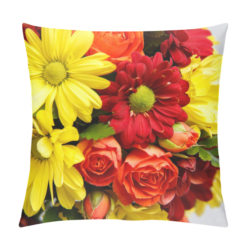 Personality  Mix Bouquet Of Daisies, Lilies, Roses And Exotic Pillow Covers