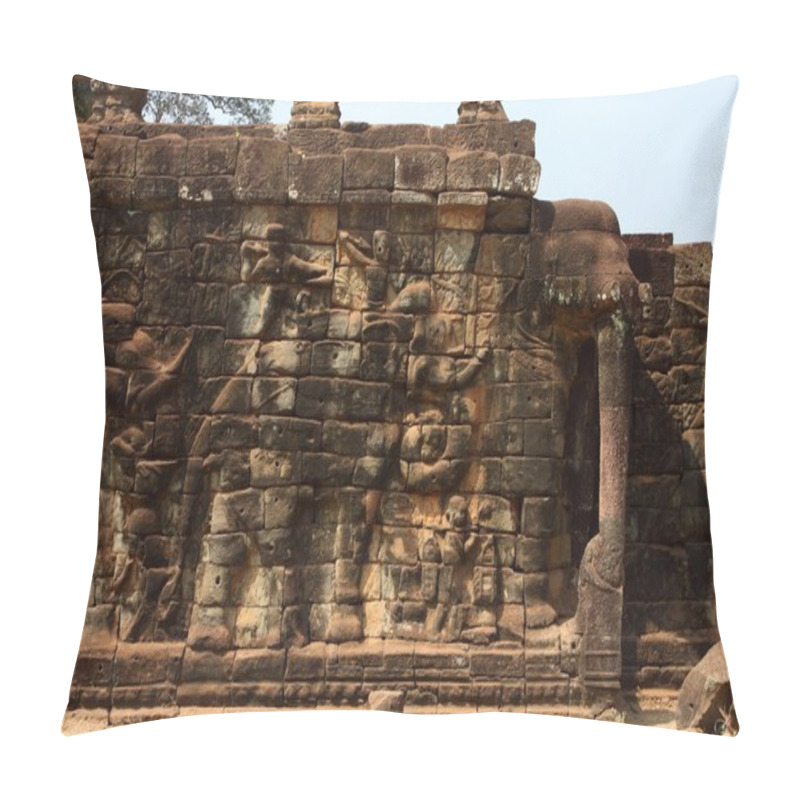 Personality  Terrace Of Elephants, Angkor Thom, Siem Reap, Cambodia Pillow Covers